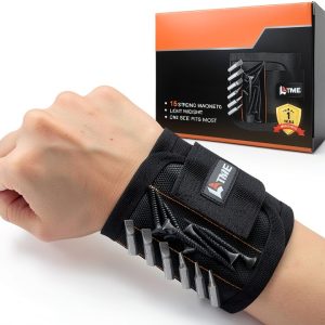 LATME Magnetic Wristband Tool Holster Black Polyester-0