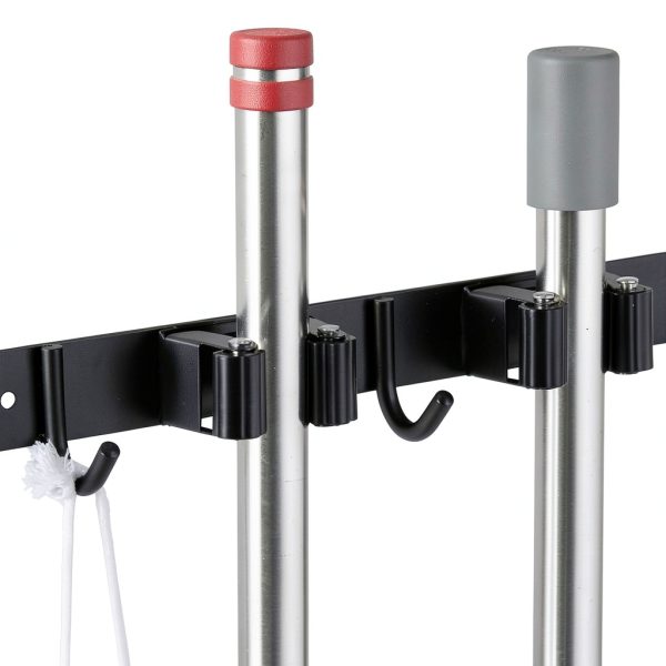 VOZE Mop Broom Holder Wall Mount Stainless Steel Organizer-3