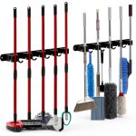 Stainless Steel Broom Holder Wall Mount VOZE Garage-0