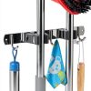 VOZE Mop Broom Holder Wall Mount Stainless Steel Organizer-0