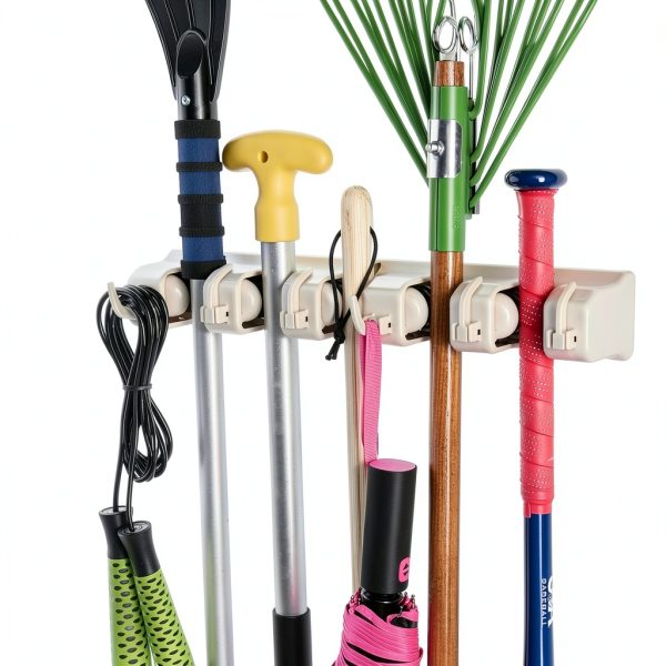 HOME IT Plastic Broom Holder Wall Mount Durable Garage-5