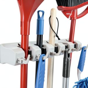 HOME IT Plastic Broom Holder Wall Mount Durable Garage-0
