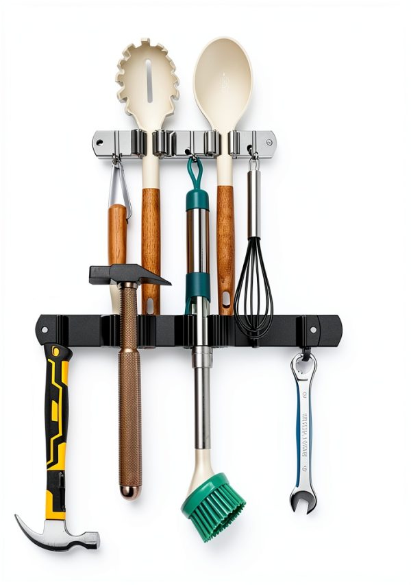 VOZE Mop Broom Holder Wall Mount Stainless Steel Organizer-5