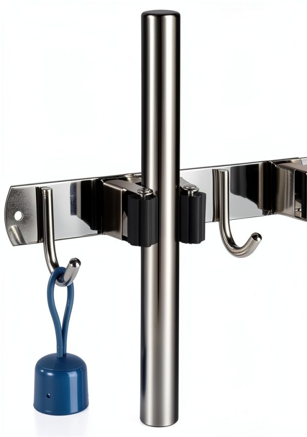 VOZE Mop Broom Holder Wall Mount Stainless Steel Organizer-4