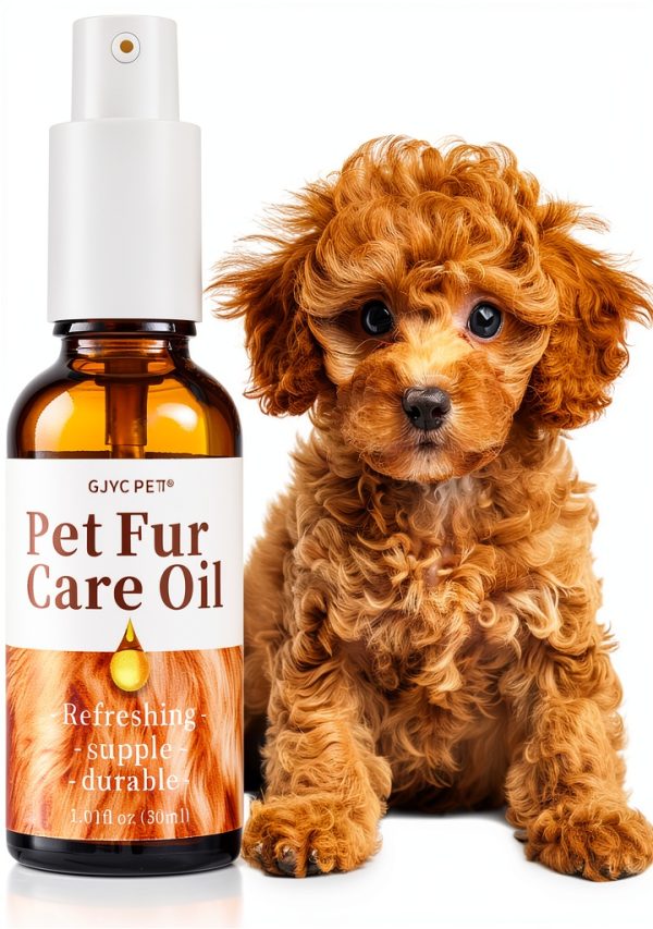 Pet Fur Care Oil - Detangles, Reduces Shedding - Adds Shine with Collagen & Natural Oils - Leave-in Conditioner for Dogs & Cats - 1.01 fl. oz-0