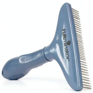 FURminator Dog Cat Grooming Rake Gray Standard Rotating Teeth-0
