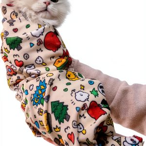 Cat Grooming Wrap CKNCY 27.6 Inch Burrito for Cats 15lb Anti Scratch-0