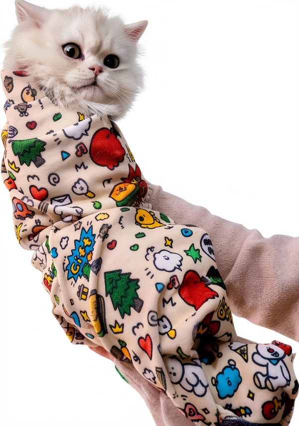 Cat Grooming Wrap CKNCY 27.6 Inch Burrito for Cats 15lb Anti Scratch-0