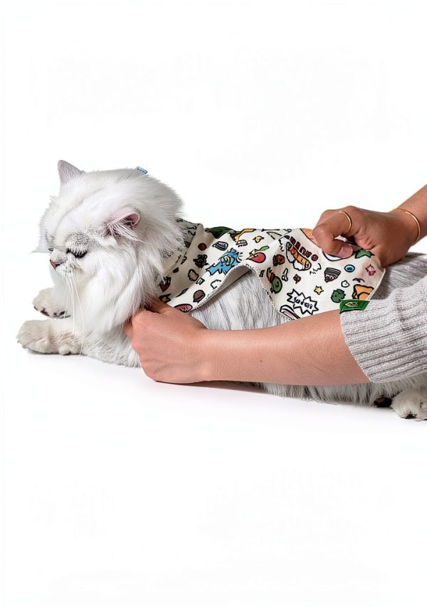 Cat Grooming Wrap CKNCY 27.6 Inch Burrito for Cats 15lb Anti Scratch-3