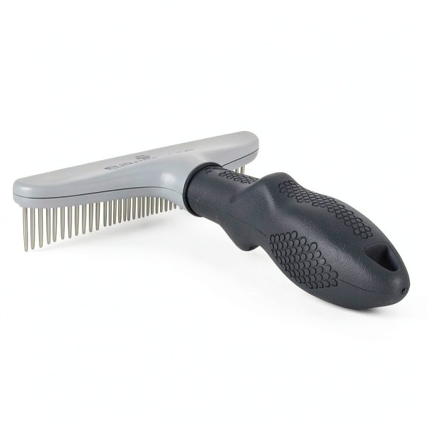 FURminator Dog Cat Grooming Rake Gray Standard Rotating Teeth-5