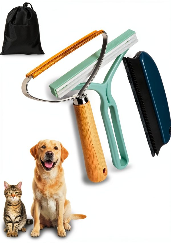 Pet Hair Remover Qbily 2nd Gen 3-Pack Reusable Lint Tool for Furniture-0