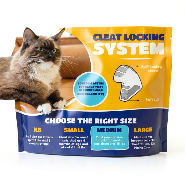 Soft Claws Cat Nail Caps for Medium Cats – 40 Clear Caps Made in USA-3