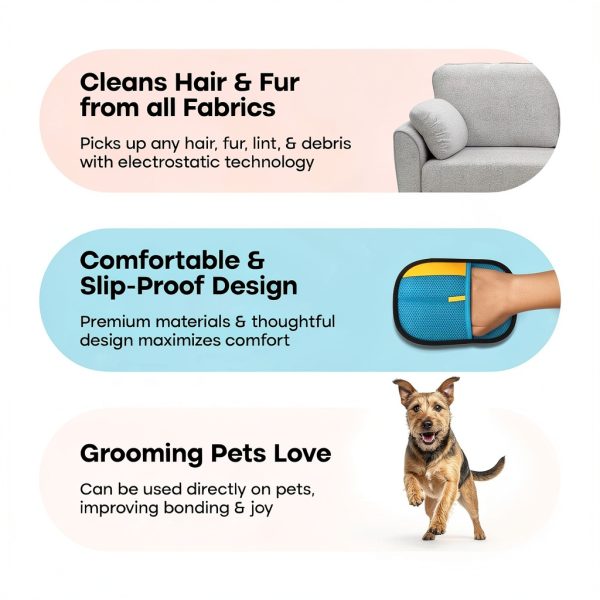 Uproot Clean Pet Hair Removal Glove for Cats & Dogs - Reusable Lint-6