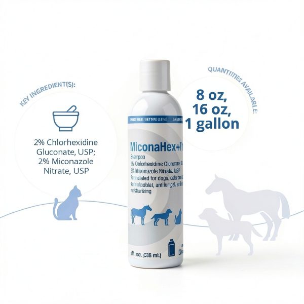 MiconaHex Triz Shampoo for Dogs Cats Horses 8 oz Healthy Skin Formula-1