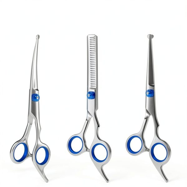 Professional 4 in 1 Dog & Cat Grooming Scissors Kit with Safety Round Tips,Sharp & Durable,Dog Shears for Grooming - Includes Straight, Curved, Thinning Scissors and Comb - Premium Pet Supplies-6