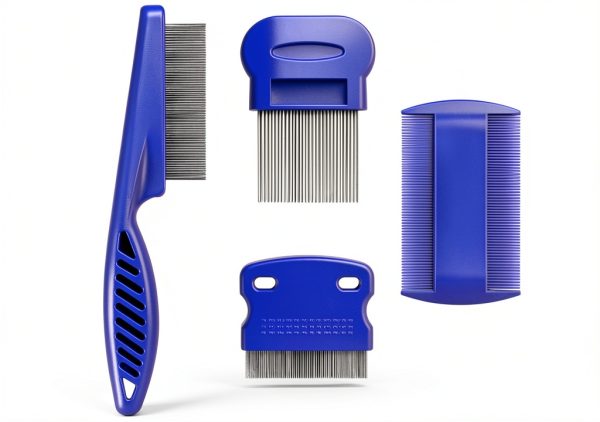 Flea Lice Comb 4 Pack Stainless Steel Grooming Set by Brillirare-0