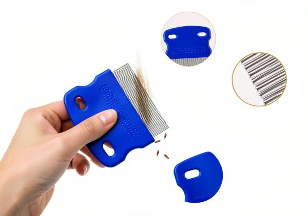 Flea Lice Comb 4 Pack Stainless Steel Grooming Set by Brillirare-2