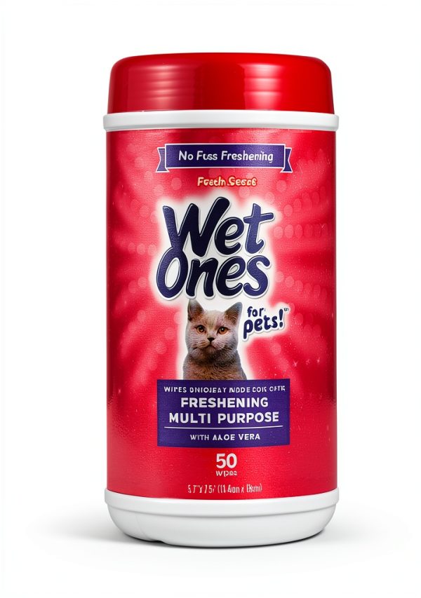 Wet Ones for Pets Cat Grooming Wipes Aloe Vera Fresh Scent 50 Count-1